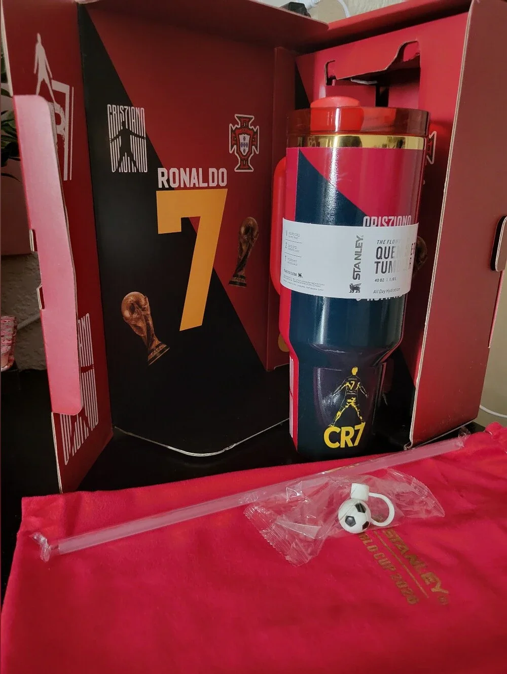 Stanley CR7 Ronaldo Red and Blue Insulated Tumbler